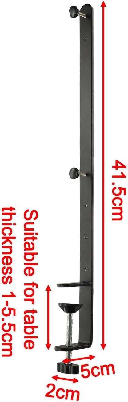 Desk Clamp Nailless Design For Pegboard And Desktop | Nailless Installation, Metal Construction, Office Gaming Kitchen Use, Fits 1-5.5cm Thickness, 2-pack Black Brackets - Image 5