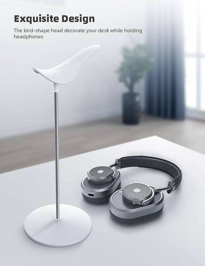 Lamicall Headphone Stand Desktop Headset Holder, Elegant Earphone Stand | Unique Appearance Design, Ultra Sturdy, Multi-Scenario Use for All Headset like Airpods Max, HyperX, Beats, Senn heiser - Image 3
