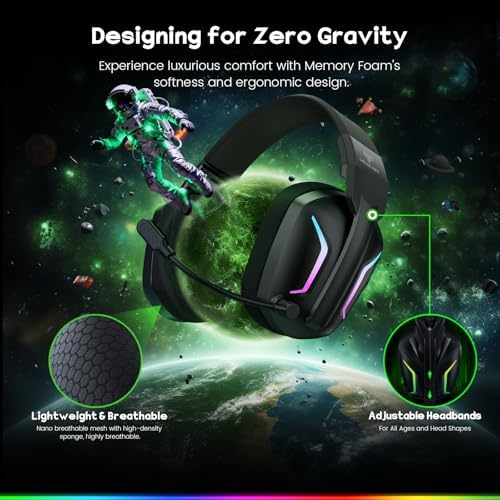 WESEARY Wireless Gaming Headset for PS5, PS4, PC, Switch| 20ms Low Latency - Image 5