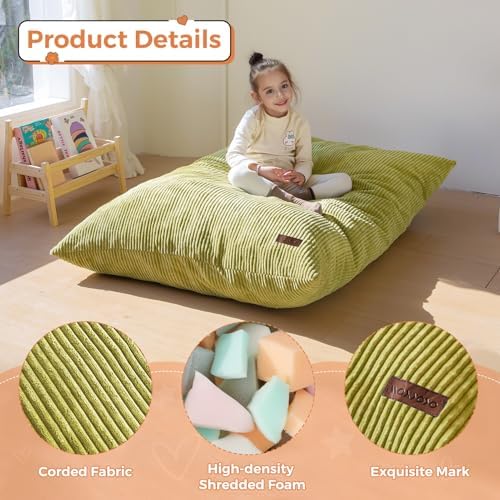 MAXYOYO 3 in 1 Kids Bean Bag Chair, Comfy Floor Sofa with Removed Cover | Convertible Chair Folds from Bean Bag to Lounger, Floor Couch with High-Density Foam Filling, Floor Sofa for Gaming - Image 5
