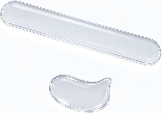 Clear Gel Keyboard Wrist Rest with Mouse Pad Wrist Support, Ergonomic Wrist Rest for Computer Keyboard and Mouse, Non-Slip Cooling Keyboard Pad for Office, Gaming & Laptop (Clear) by Unknown