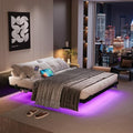 AGXI Floating Bed Frame Full Size with LED Lights and Charging Station, 14 Inch Floating Bed Frame - Modern Full Size Bedframe Easy Assembly No Box Spring Needed by AGXIspecializesinproducing