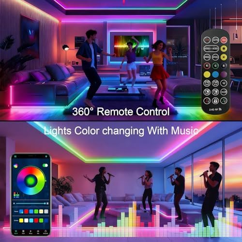 80ft COB RGB+IC LED Strip Lights, Bright Dream Color COB LED Light Strip - Image 3