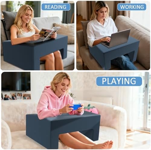 Lap Desk Pillow with Removable Cover Adjustable Angle Gaming & Machine Washable Reading Pillow for Adults Multipurpose Laptop Bed Tray with Arms for Working - Image 4