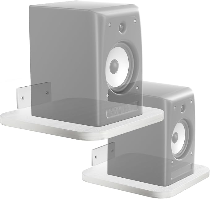 WALI Surround Sound Speaker Wall Mount, 1 Pair Heavy Duty Floating Shelf by WALI