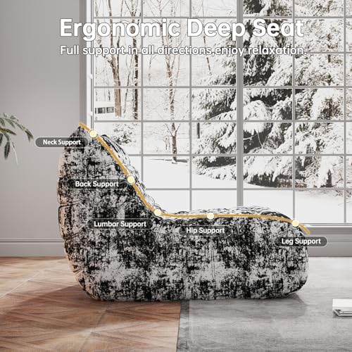 WHGBJA Bean Bag Chair for Adults, Lazy Bean Bag Sofa for Bedroom, Living Room, Reading, Gaming Floor Sofa Chair, Boneless, Comfy - Image 5