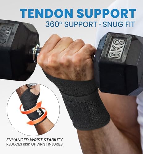 2-Pack Ultra-Thin Wrist Braces, Breathable Comfort Mesh Fabric Support for Pain Relief - Ideal for Carpal Tunnel, Tendonitis, Sports, Fitness and Daily Use - Adjustable Wrist Support (Black) - Image 3