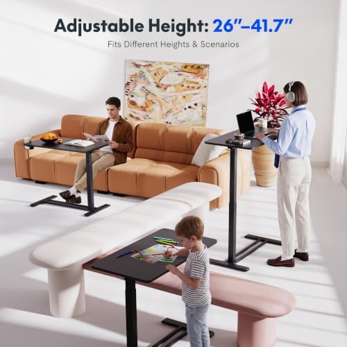 FLEXISPOT H7 28" Pneumatic Height-Adjustable Overbed Table with Wheels - Image 4