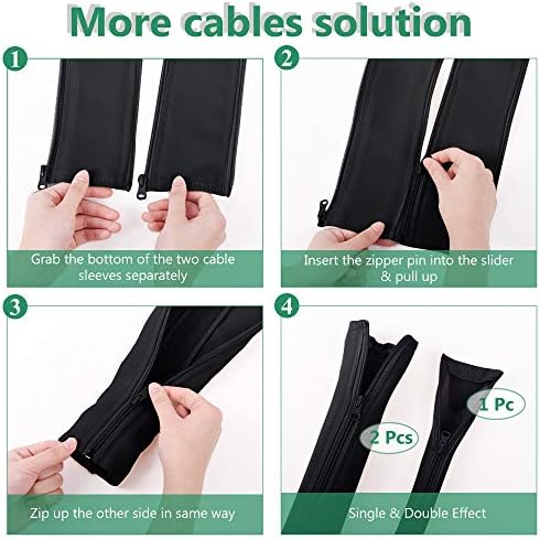 StangH Computer Cord Management Sleeve System 39 Inches, 2 Pieces -Black - Image 5