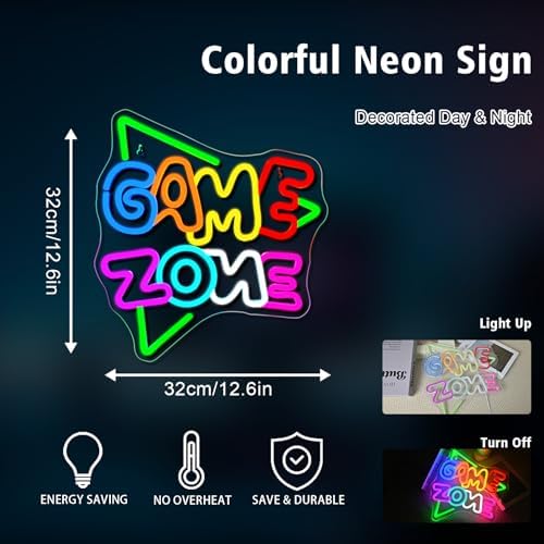 Green Game Zone Neon Sign for Boys Video Gamer Room Neon Light - Image 5