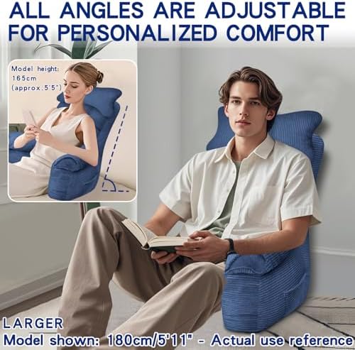 YDCEULARDOH Reading Pillow for Bed Adult – Large Bed Pillow with Arms, Supportive Back Pillow for Sitting Up in Bed for Reading, Watching TV, or Gaming - Image 3