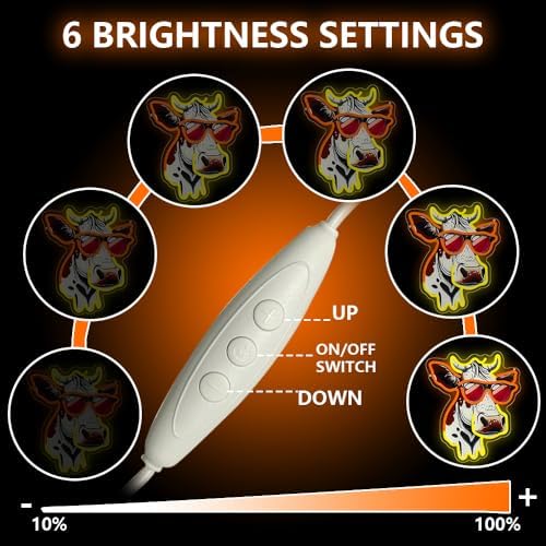 Cow Neon Sign, Cute Anime Cow Neon Signs for Wall Decor,Cartoon LED Neon Light Sign for Bedroom Decor, Living Room, Kids Room, Bar, Best Birthday Gifts for Boys And Girls - Image 3