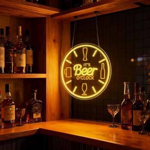 Beer Neon Sign Bar Neon Sign It's Beer O'Clock Sign for Wall Decor Man Cave - Image 3