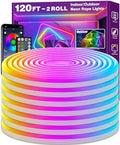 AILBTON 120Ft Neon Rope Lights,Flexible Led Rope Lights Control with App/Remote,Multiple Modes RopeLights,IP65 Outdoor RGB Led Neon Lights NonWater Resistant,Music Sync Gaming Led NeonLight Strip by AILBTON