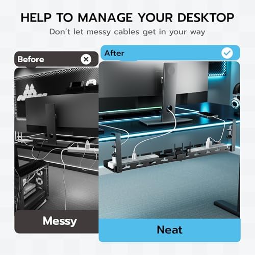 ARES WING 17"-28.7" Extendable Under Desk Cable Management Tray, No-Drill - Image 2