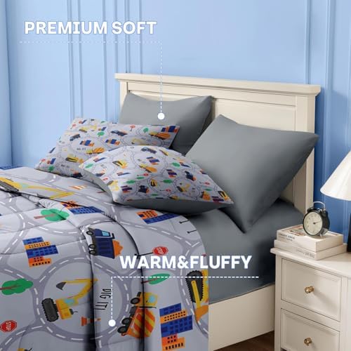 Nesker Queen Comforter Set for Boys, 7 Pieces Truck Bedding for Kids - Image 6