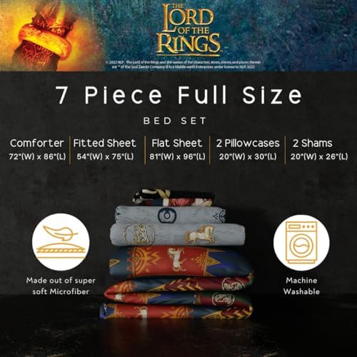 The Lord of the Rings: The War of the Rohirrim Bedding 7 Piece Super Soft Cozy Reversible Comforter and Sheet Set with Sham, Full, (Officially Licensed Product) By Franco - Image 3