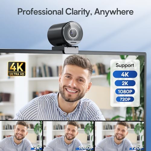 EMEET SmartCam S800-4K Webcam with Tripod for Streaming, Sony 1/2'' Sensor - Image 4