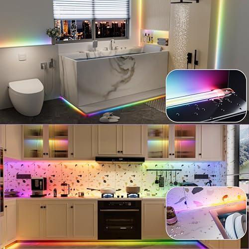 PAUTIX IP65 Waterproof RGB Smart IC COB LED Strip Light Addressable 32.8ft/10m,24V Color Flowing Strip Light Multicolor Flexible Tape Light for TV,Room,Party DIY Decoration(Without Controller&Adapter) - Image 4