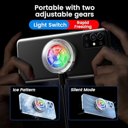Phone Cooler, Magnetic Fan Small USB S1 ICE Phone Cooler for Gaming, Semiconductor Cooling RGB Cellphone Radiator for Cell iPhone Ipad Ps5 Gamer Influencer Tiktok Live Streaming - Image 2