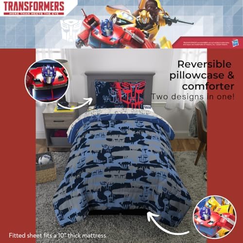 Transformers Optimus Prime Super Soft Comforter and Sheet Set with Sham, 4 Piece Twin Size, (Official Licensed Product) By Franco Collectibles - Image 5