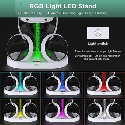 FASTSNAIL RGB Charging Stand & Storage Station for PlayStation VR2 - White - Image 3