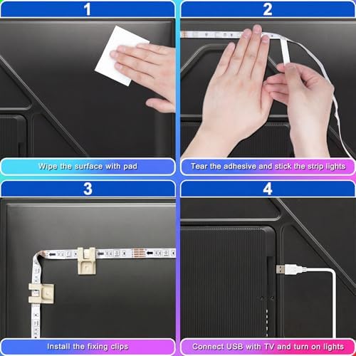 BASON LIGHTING TV Backlight, Music Sync Bluetooth LED TV Lights for 55-65" - Image 5