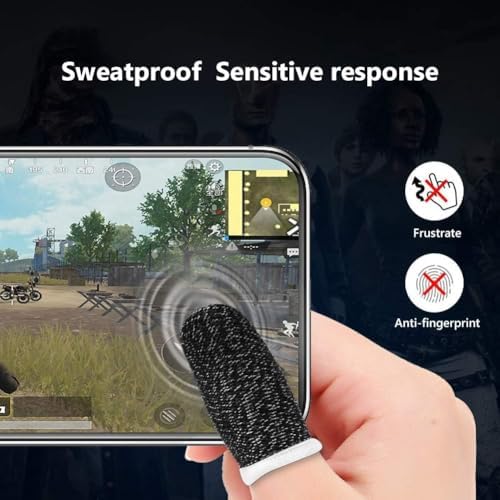 10Pcs Black Mobile Game Finger Sleeves, Sleeves for Gaming, Antisweat Thumb for Mobile Gaming, Breathable Pro Gaming Gloves, Weightless Magnetic Touch Screen Finger - Image 4