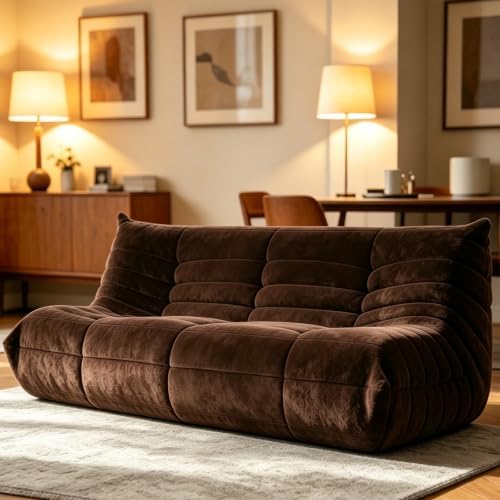 WHGBJA Oversized Bean Bag Chair for Adults with Memory Foam 3 Seater Couch | Floor Sofa Couch for Gaming, Reading, Bedroom, Living Room, Comfy, Boneless, Ergonomic by WHGBJA