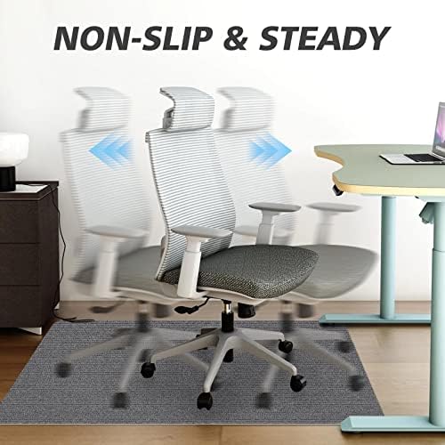Sycoodeal Office Chair Mat for Hardwood Floor,Office Computer Gaming Chair Mat for Tile Floor,Large Floor Protector Rug,Anti-Slip,Easy to Clean,Grey(55"x36") - Image 3