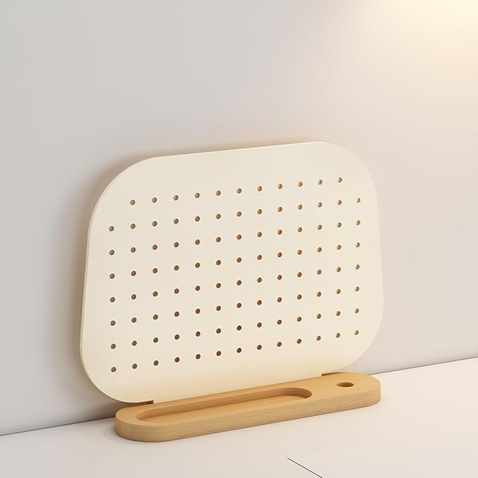 Desk Pegboard Gaming Desk Organizer Desk Back Panel, Solid Wood Base Pegboard, Storage Rack with Pegboard Hook, for Office Dormitory Home Desk(39.5 * 29.6cm) by Unknown