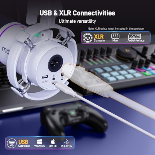 MAONO PD200XS XLR/USB Dynamic Microphone Kit, RGB Gaming Mic with Software - Image 3