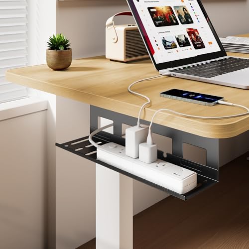 PEGZONE Under Desk Cable Management Tray, 15.7'' Screw-Mount Steel Rack - Image 2