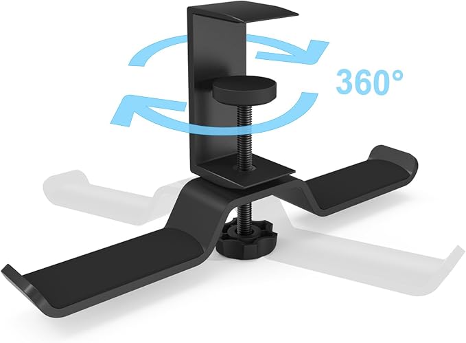 aceyoon Foldable Headphone Stand for Desk, Aluminum Headset Stand Clamp Hook Under Desk Space Save Mount, Headset Holder for Gaming Headphone, Office, Backpack, Bag, Purse Hanging (Black) - Image 7