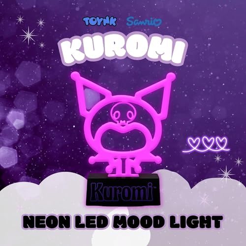 Silver Buffalo Sanrio Hello Kitty Kuromi Mood Lighting, Neon Light Lamp - Image 3