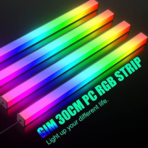 GIM KB-14 RGB PC Light Strip for Gaming Case, Magnetic Addressable LED PC Strip Kit, 5V ARGB 3Pin Header for Asus Aura, Asrock LED, Gigabyte RGB Fusion, MSI Mystic Light- 0.98ft - Image 3