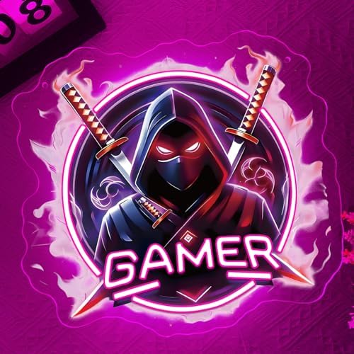 Gamer Neon Sign for Wall Deco,Japanese Ninjas Neon Light for Man Cave Gaming Room Game Zone Club Bedroom Party,Japanese Katana Gaming Adjustable LED Lights Gift for Gamer USB Powered（13.8"*12.6"） - Image 4