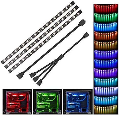 PC RGB Strip - 3pcs 5050 Magnetic PC LED Strip, Computer Case LED Light Strips for M/B with 12v 4pin RGB Header Compatible with Asus Aura Asrock RGB Led Gigabyte RGB Fusion MSI Mystic Light by Speclux