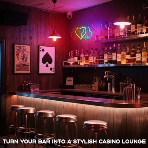 Poker Neon Sign Dimmable Playing Card LED Neon Light for Wall Decor - Image 5