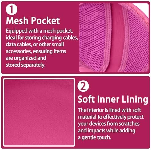 for Beats Studio Pro/Studio3/Solo4/Solo3 Headphones Hard Case, Rose Red - Image 4