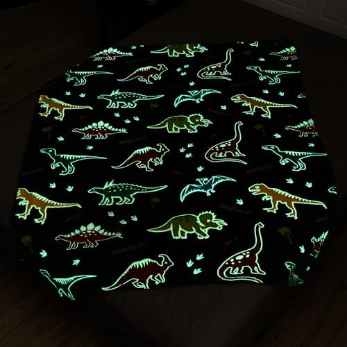 SOCHOW Glow in The Dark Dinosaur Blanket, Green 50 x 60 Inches - Image 4