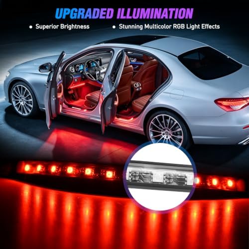 Nilight 4PCS Car USB Interior Lights RGB Remote Control | 48LED 5V DC Multicolor Music Car Neon Accent Light Strips Under Dash Lighting Kit with Sound Active Function - Image 6