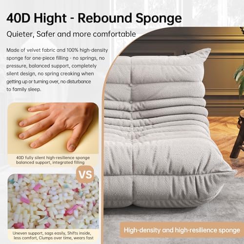 WHGBJA Giant Bean Bag Chair for Adults, Comfy Beanbag with Memory Foam | Floor Sofa Chair for Gaming, Reading, Bedroom, Living Room, Boneless, Ergonomic - Image 4