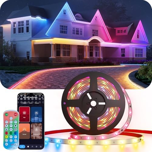 DeckTok Outdoor LED Strip Lights RGB 32.8ft Smart Control IP67 Waterproof by DeckTokLight