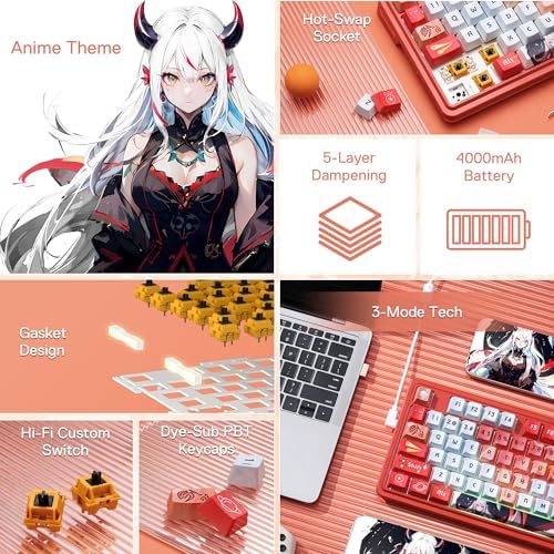 Redragon K673 PRO Wireless 81-Key RGB Gasket Gaming Keyboard, Scroll Knob - Image 2