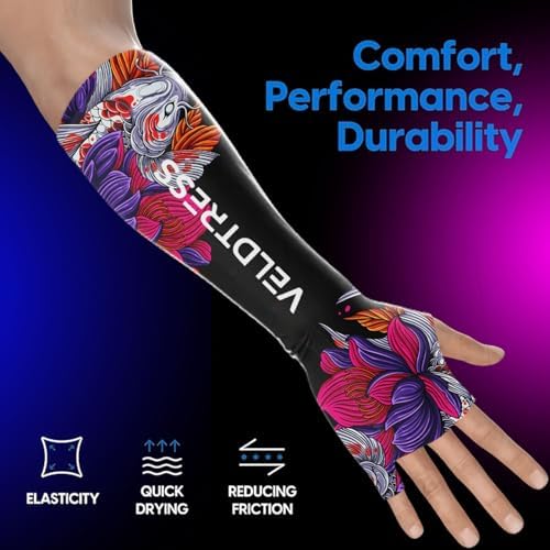Gaming Arm Sleeve for PC Gamers - Breathable Wrist & Forearm Support, Ideal for FPS Aiming, Koi & Sakura Designs - Image 2