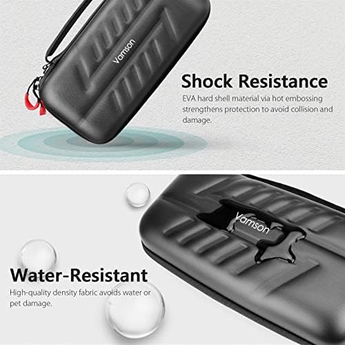 Vamson Carrying Case for Nintendo Switch/Switch OLED, Hard Shell Travel Protective Case Fit Original Charger AC Adapter Accessories, Storage Messenger Bag Backpack with Strap Holds 30 Game Cards VP816 - Image 3