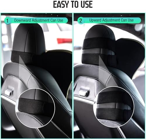 Car Neck Pillow for Driving Seat, Soft Memory Foam Headrest Pillow with Adjustable Strap and Removable Cover, Ergonomic Neck Support for Car, Office Chair, Gaming Chair – Green - Image 4
