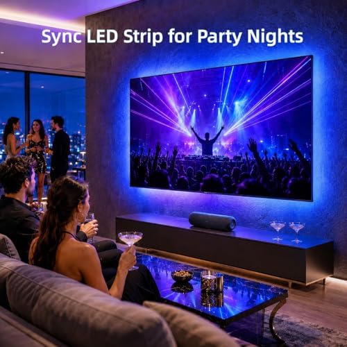 MORIACC LED Lights for TV, 16.4ft TV LED Backlight for 45-75 Inch TVs, Strip Lights with Music Sync, Bluetooth APP and Remote Control, USB Powered for Bedroom Gaming Home Decor - Image 3