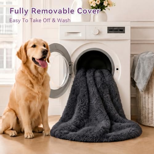 Dark Grey Human Dog Bed - 71''x45''x12'' Size Fits You and Pets - Image 5